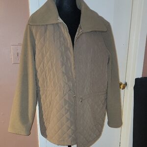 Karen Scott Sport Tan Fleece Jacket